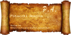 Potoczki Anetta névjegykártya